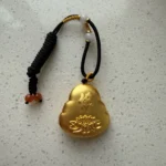 24K Solid Gold  Pendant Necklace Feng Shui Lucky Jewelry Black Braided Necklace  65-75cm - Image 2